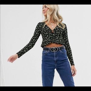 Wednesday’s girl long sleeve crop top